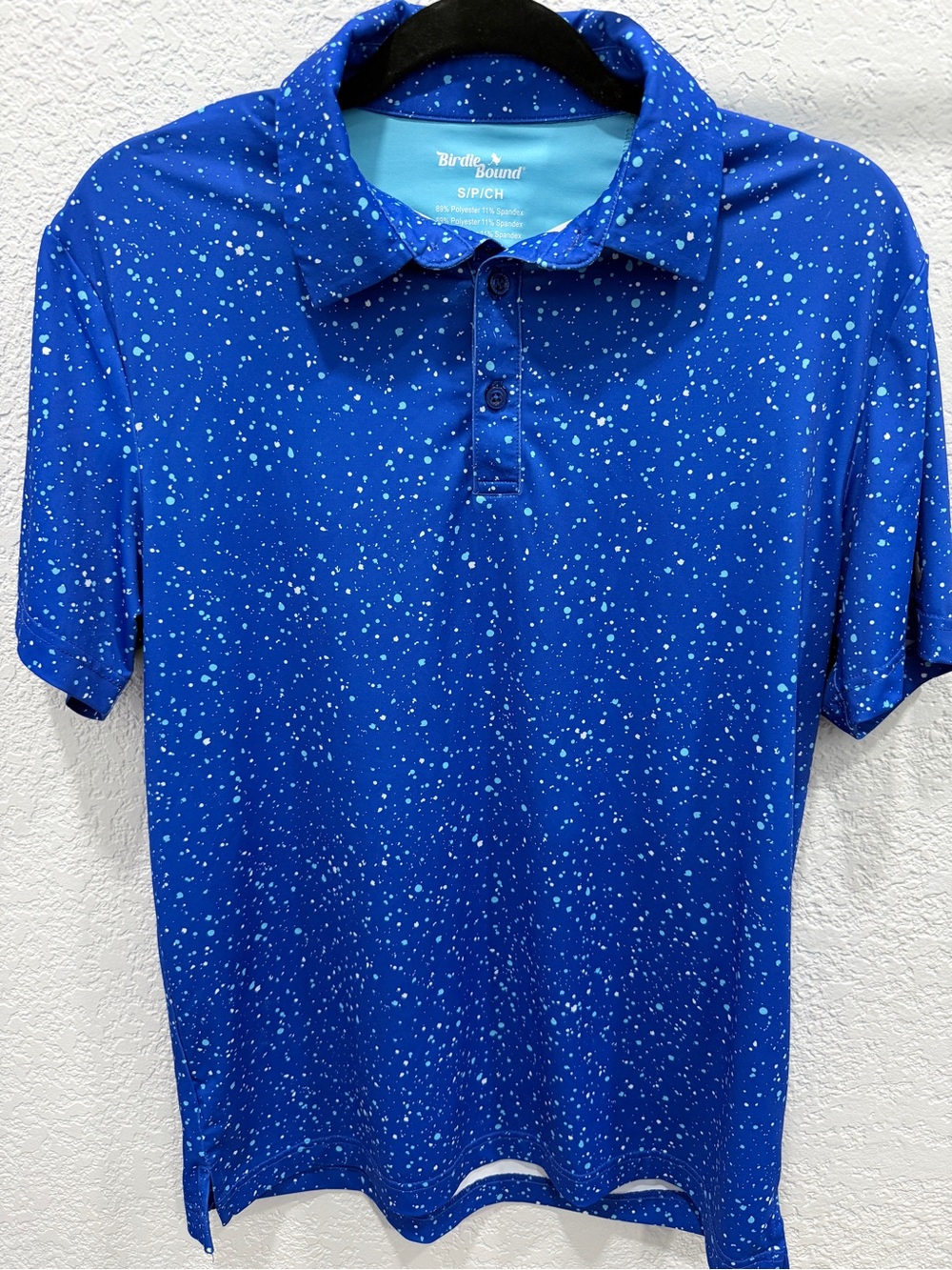 Birdie Bound Men's Blue Speckle Performance/Golf Polo